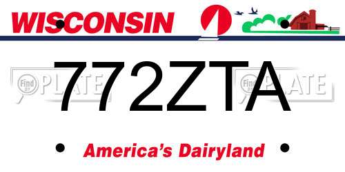 772ZTA Wisconsin License Plate