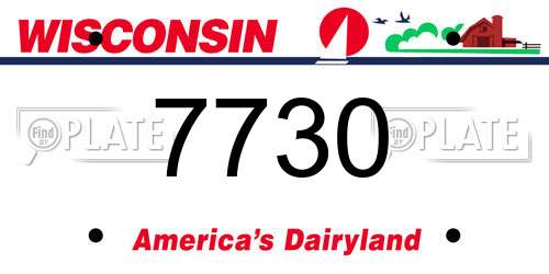 7730 Wisconsin License Plate