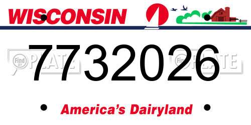 7732026 Wisconsin License Plate