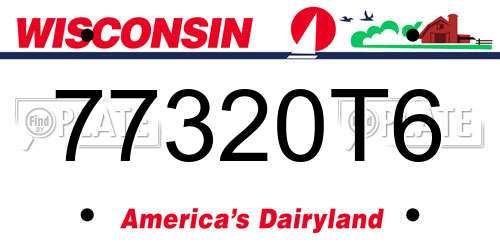 77320T6 Wisconsin License Plate
