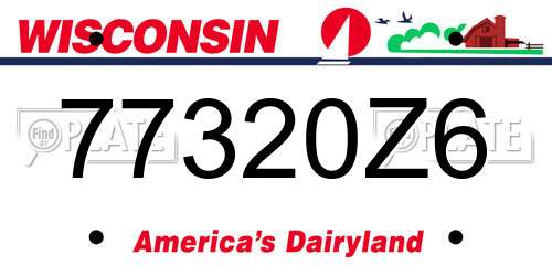77320Z6 Wisconsin License Plate