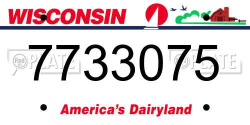 7733075 Wisconsin License Plate