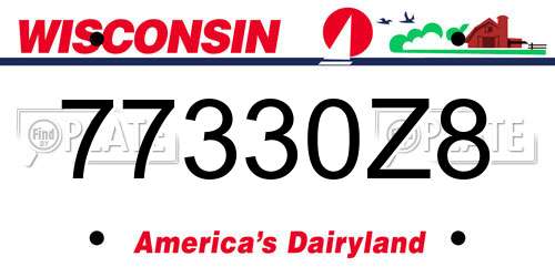 77330Z8 Wisconsin License Plate