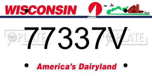 77337V Wisconsin License Plate