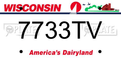 7733TV Wisconsin License Plate