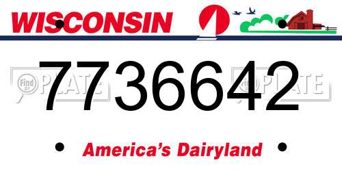 7736642 Wisconsin License Plate