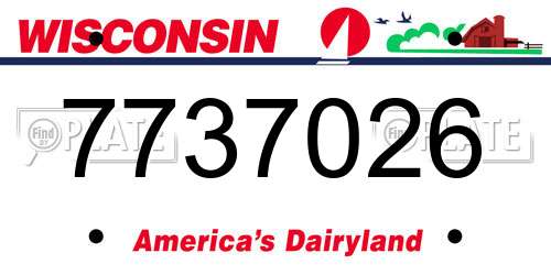 7737026 Wisconsin License Plate