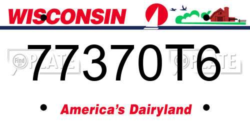 77370T6 Wisconsin License Plate