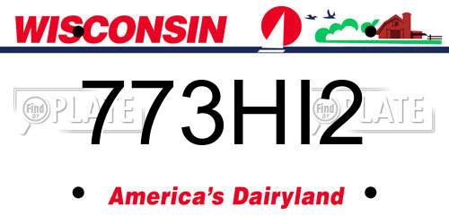 773HI2 Wisconsin License Plate