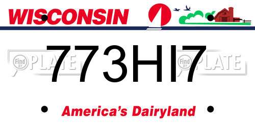 773HI7 Wisconsin License Plate