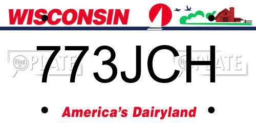 773JCH Wisconsin License Plate