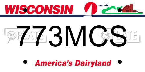 773MCS Wisconsin License Plate