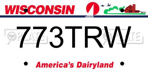 773TRW Wisconsin License Plate