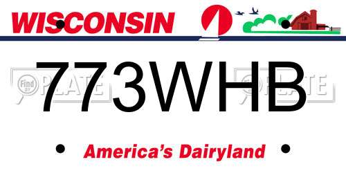 773WHB Wisconsin License Plate
