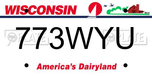 773WYU Wisconsin License Plate
