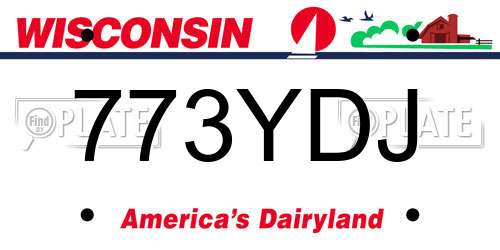 773YDJ Wisconsin License Plate