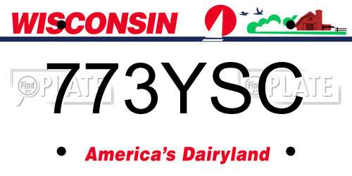 773YSC Wisconsin License Plate