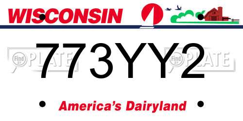 773YY2 Wisconsin License Plate