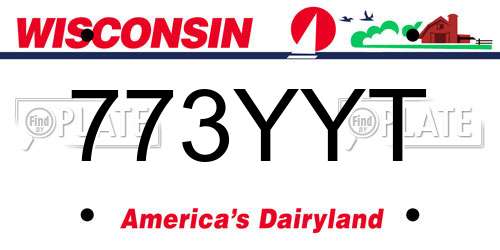 773YYT Wisconsin License Plate