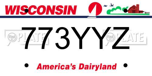 773YYZ Wisconsin License Plate