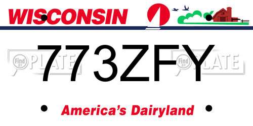 773ZFY Wisconsin License Plate