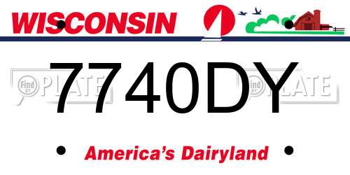 7740DY Wisconsin License Plate