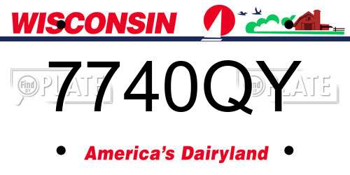 7740QY Wisconsin License Plate