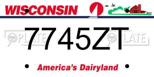 7745ZT Wisconsin License Plate