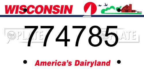 774785 Wisconsin License Plate