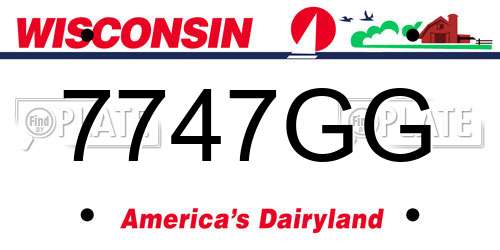 7747GG Wisconsin License Plate