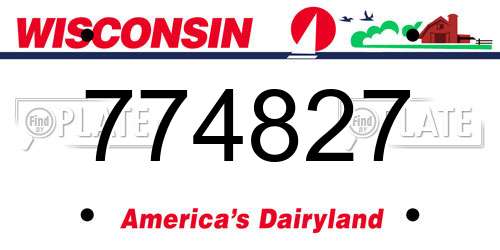 774827 Wisconsin License Plate