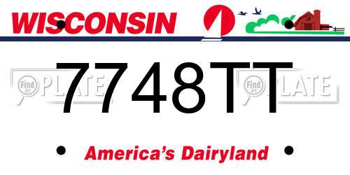7748TT Wisconsin License Plate