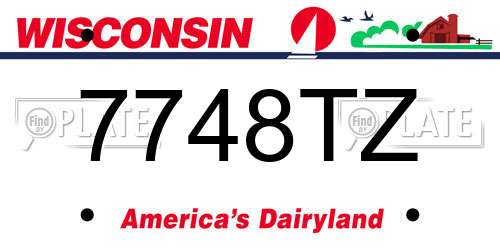 7748TZ Wisconsin License Plate