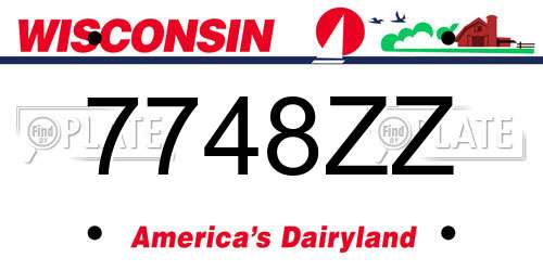 7748ZZ Wisconsin License Plate