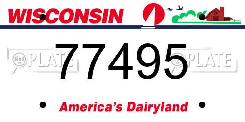 77495 Wisconsin License Plate