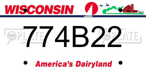 774B22 Wisconsin License Plate