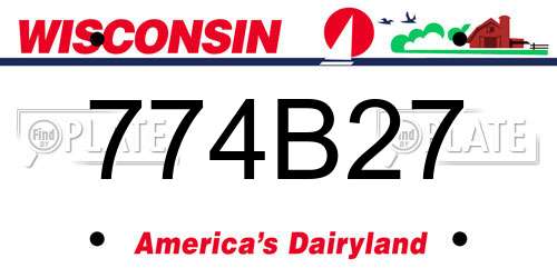 774B27 Wisconsin License Plate