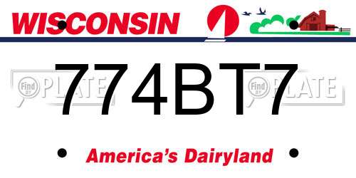 774BT7 Wisconsin License Plate