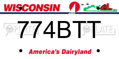 774BTT Wisconsin License Plate