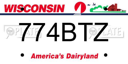 774BTZ Wisconsin License Plate
