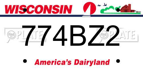 774BZ2 Wisconsin License Plate