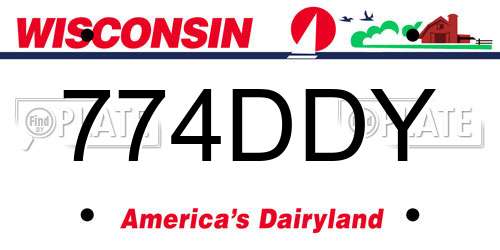 774DDY Wisconsin License Plate