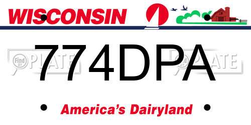 774DPA Wisconsin License Plate