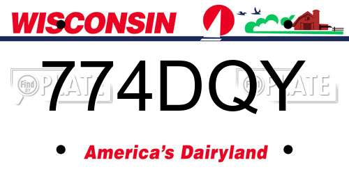 774DQY Wisconsin License Plate