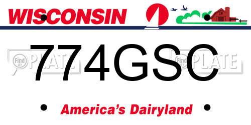 774GSC Wisconsin License Plate
