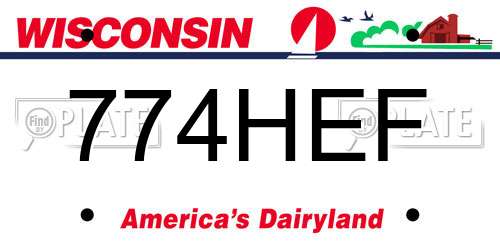 774HEF Wisconsin License Plate