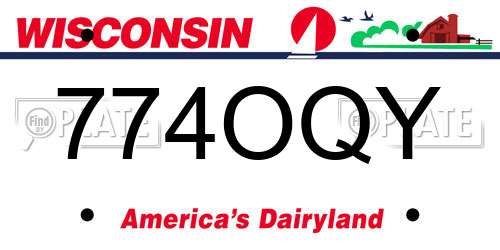 774OQY Wisconsin License Plate