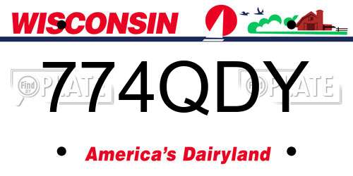 774QDY Wisconsin License Plate