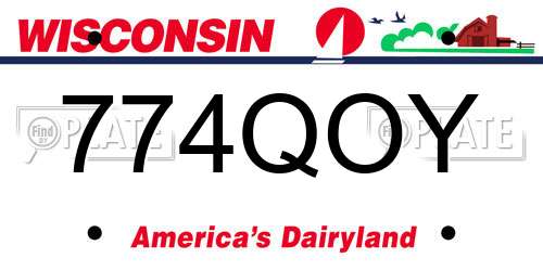 774QOY Wisconsin License Plate