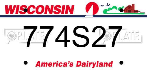 774S27 Wisconsin License Plate